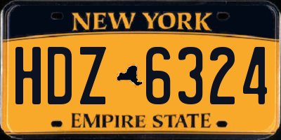 NY license plate HDZ6324