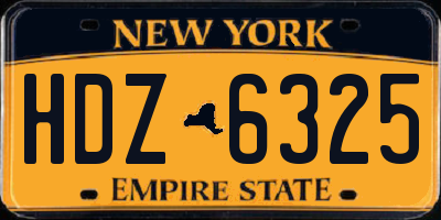 NY license plate HDZ6325