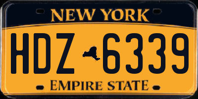 NY license plate HDZ6339