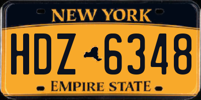 NY license plate HDZ6348