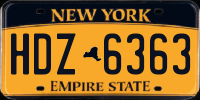 NY license plate HDZ6363
