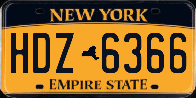 NY license plate HDZ6366