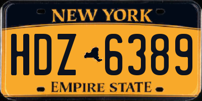 NY license plate HDZ6389