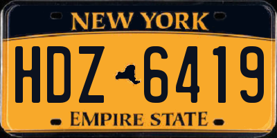 NY license plate HDZ6419