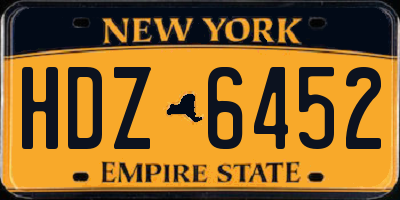 NY license plate HDZ6452