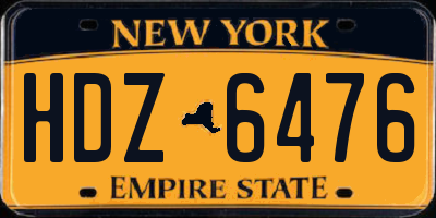 NY license plate HDZ6476