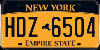 NY license plate HDZ6504