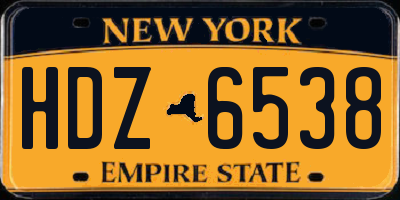 NY license plate HDZ6538
