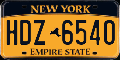 NY license plate HDZ6540