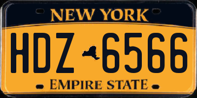 NY license plate HDZ6566