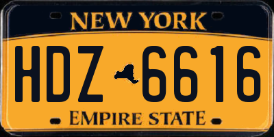 NY license plate HDZ6616