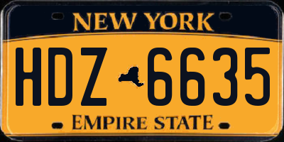 NY license plate HDZ6635