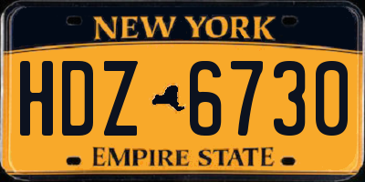 NY license plate HDZ6730