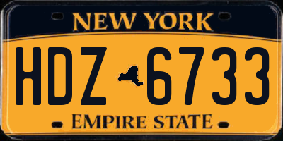NY license plate HDZ6733