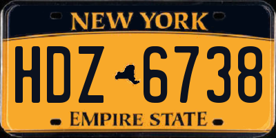 NY license plate HDZ6738