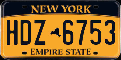 NY license plate HDZ6753
