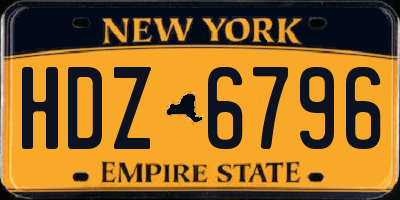 NY license plate HDZ6796