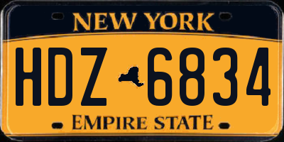 NY license plate HDZ6834