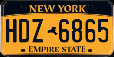 NY license plate HDZ6865