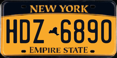 NY license plate HDZ6890