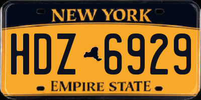 NY license plate HDZ6929