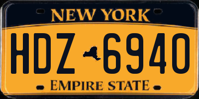 NY license plate HDZ6940