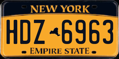NY license plate HDZ6963