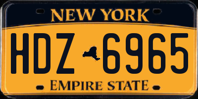 NY license plate HDZ6965