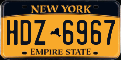 NY license plate HDZ6967