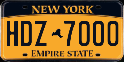 NY license plate HDZ7000