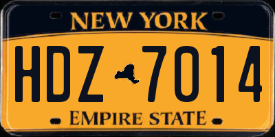 NY license plate HDZ7014