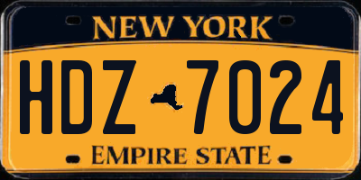 NY license plate HDZ7024