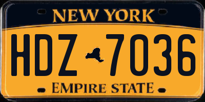 NY license plate HDZ7036