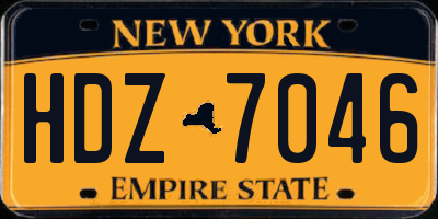 NY license plate HDZ7046