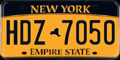 NY license plate HDZ7050