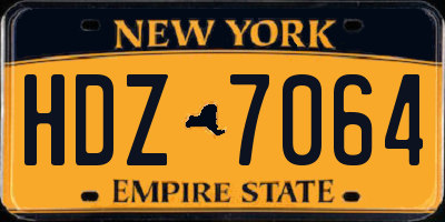 NY license plate HDZ7064