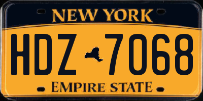 NY license plate HDZ7068