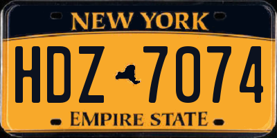 NY license plate HDZ7074
