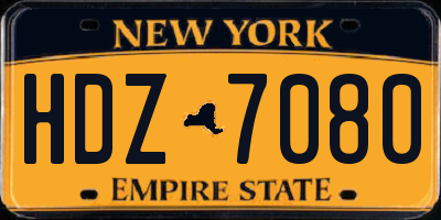 NY license plate HDZ7080