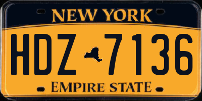 NY license plate HDZ7136