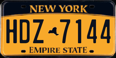 NY license plate HDZ7144