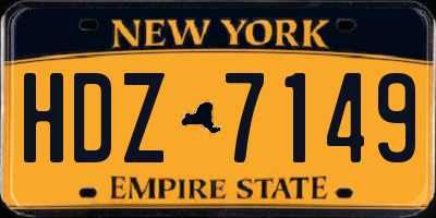 NY license plate HDZ7149