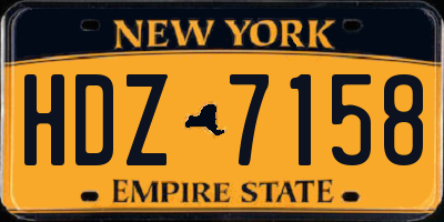 NY license plate HDZ7158