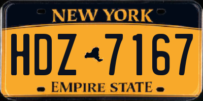 NY license plate HDZ7167