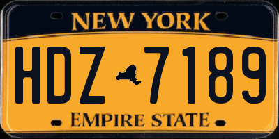 NY license plate HDZ7189