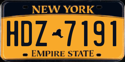 NY license plate HDZ7191