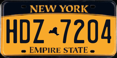 NY license plate HDZ7204
