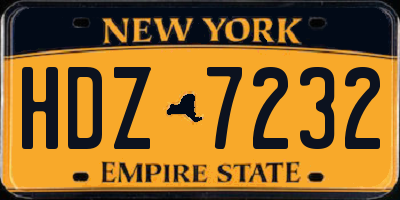 NY license plate HDZ7232