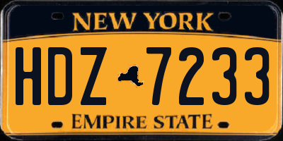 NY license plate HDZ7233