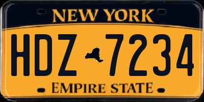 NY license plate HDZ7234